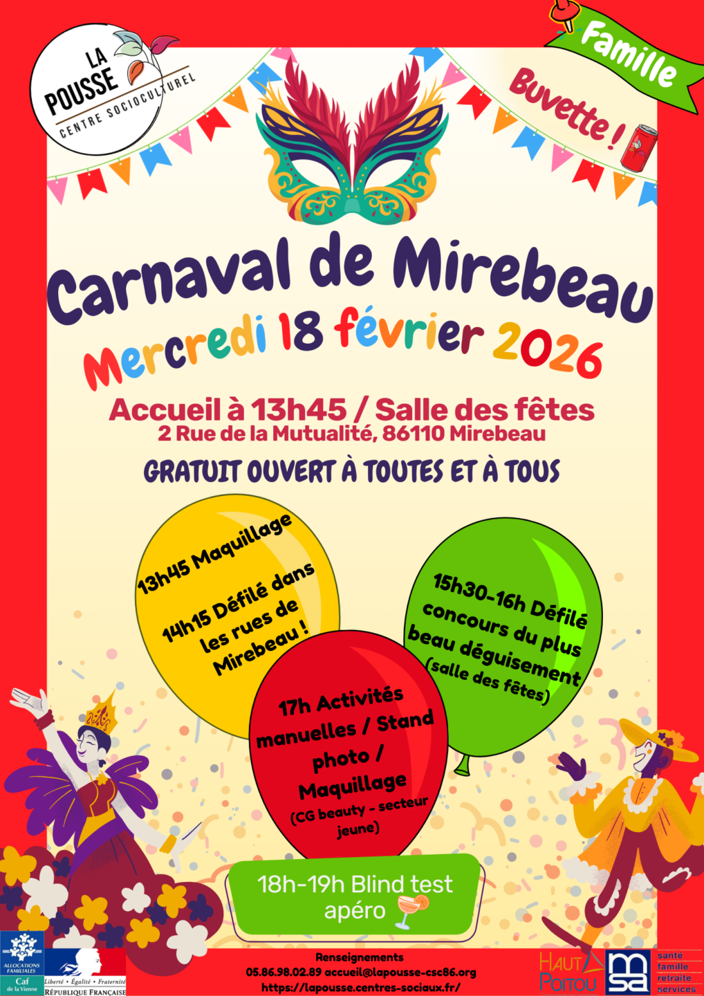 Carnaval de Mirebeau 2 Rue de la Mutualité Mirebeau 2026-02-18 Carnaval de Mirebeau