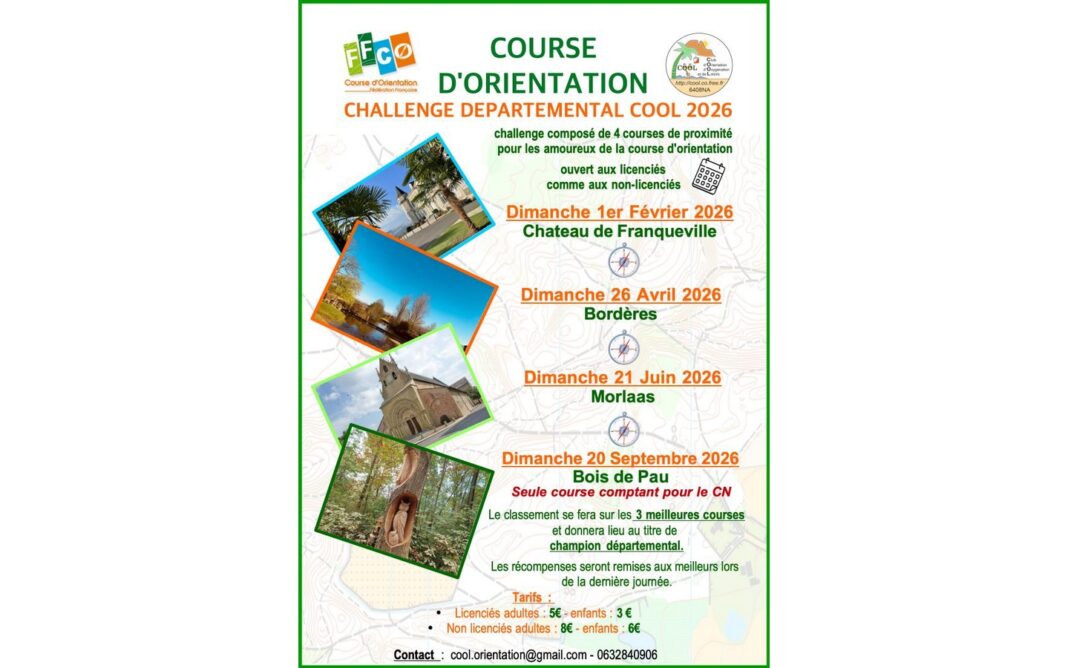 Challenge Club d&rsquo;Orientation C.O.O.L  Pau