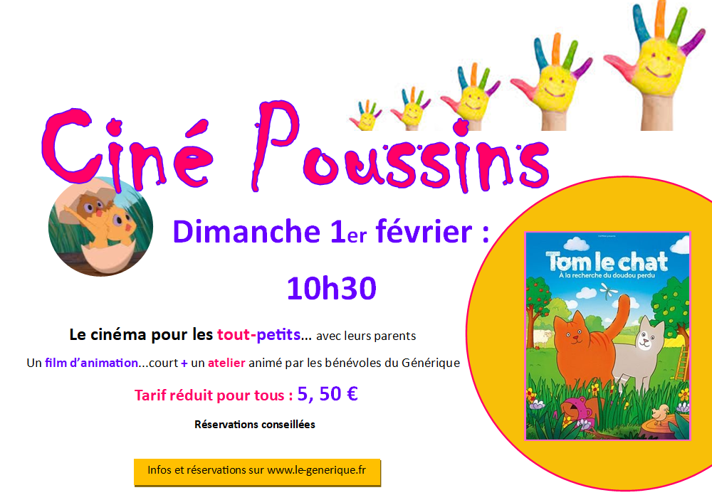 Ciné Poussins Tom le chat à la recherche du doudou perdu