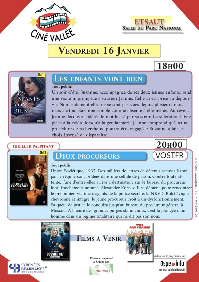 Ciné vallée Les enfants vont bien