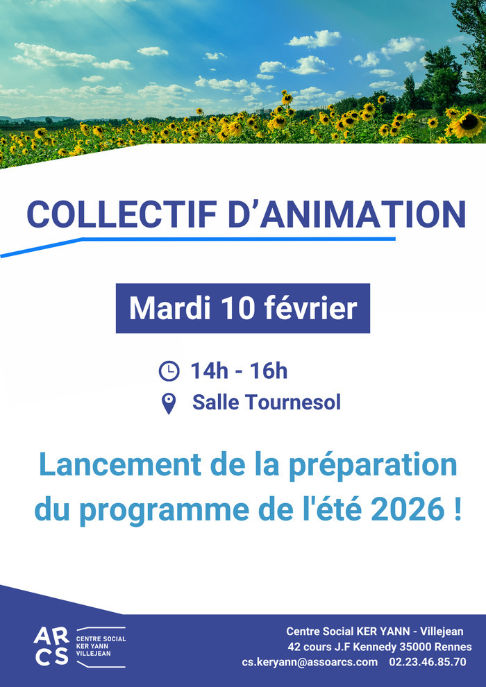 COLLECTIF D’ANIMATION Centre Social Ker Yann Rennes Mardi 10 février COLLECTIF D'ANIMATION Centre Social Ker Yann Rennes