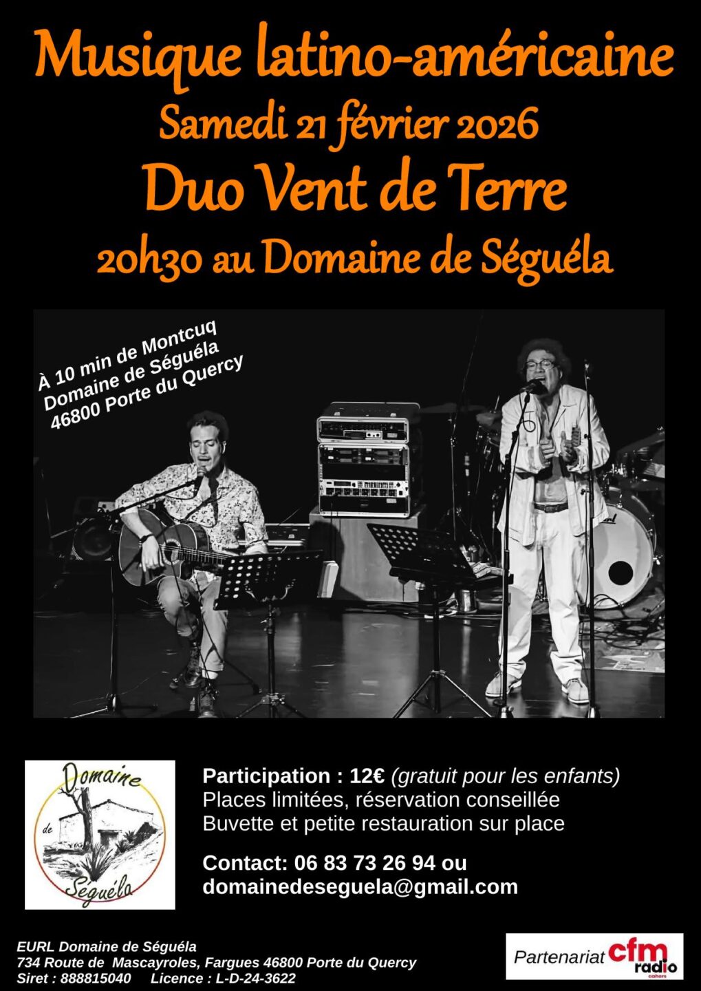 Concert Duo Vent de Terre au domaine de Séguéla