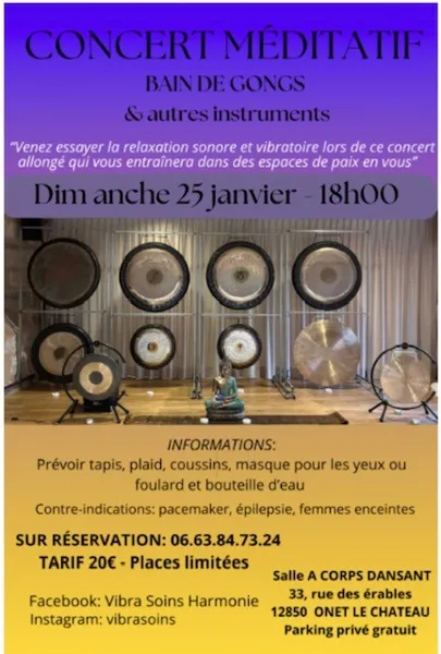 Concert méditatif Bain de gongs & autres instruments