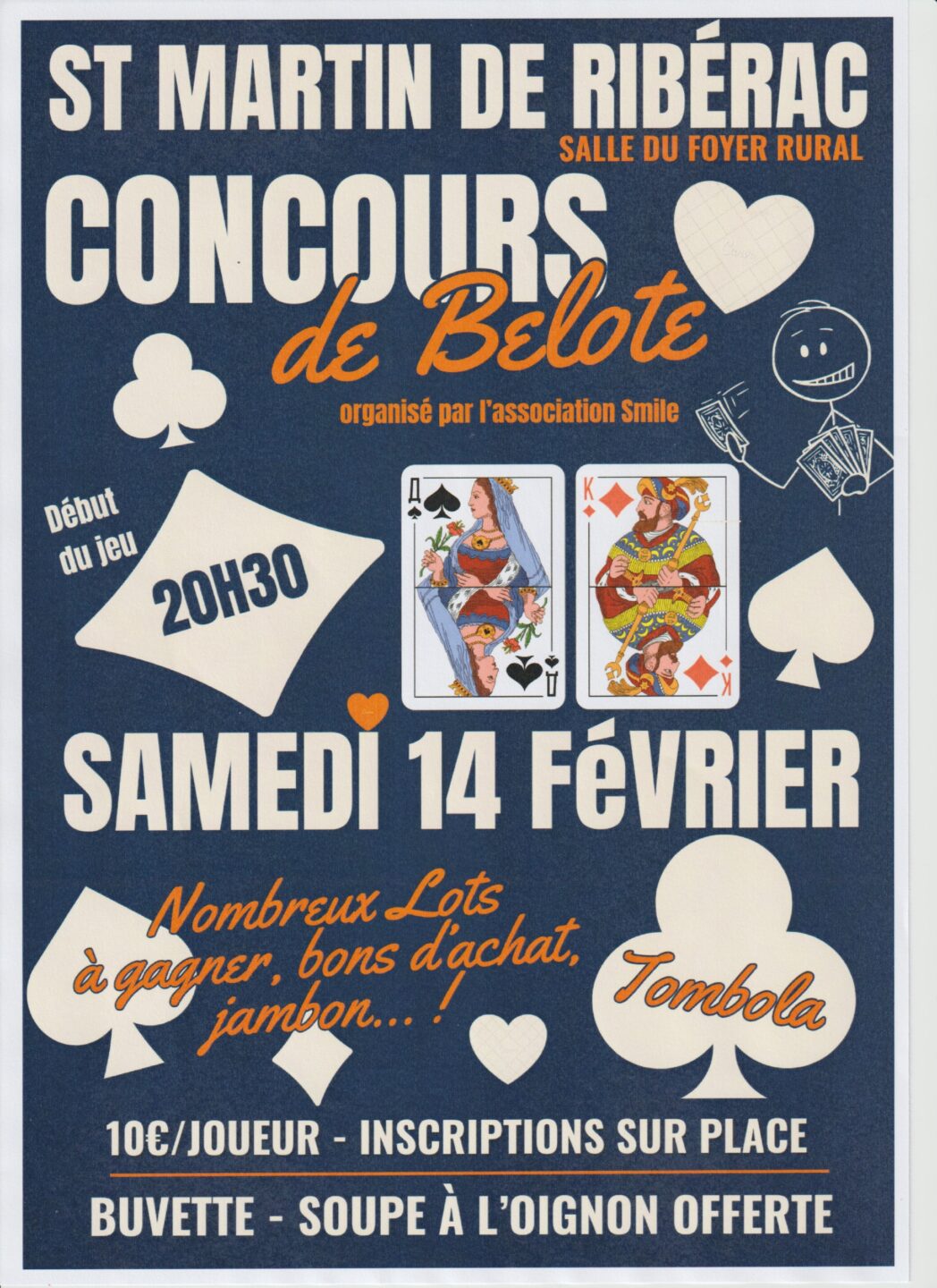 Concours de Belote Le bourg Saint-Martin-de-Ribérac 2026-02-14 Concours de Belote