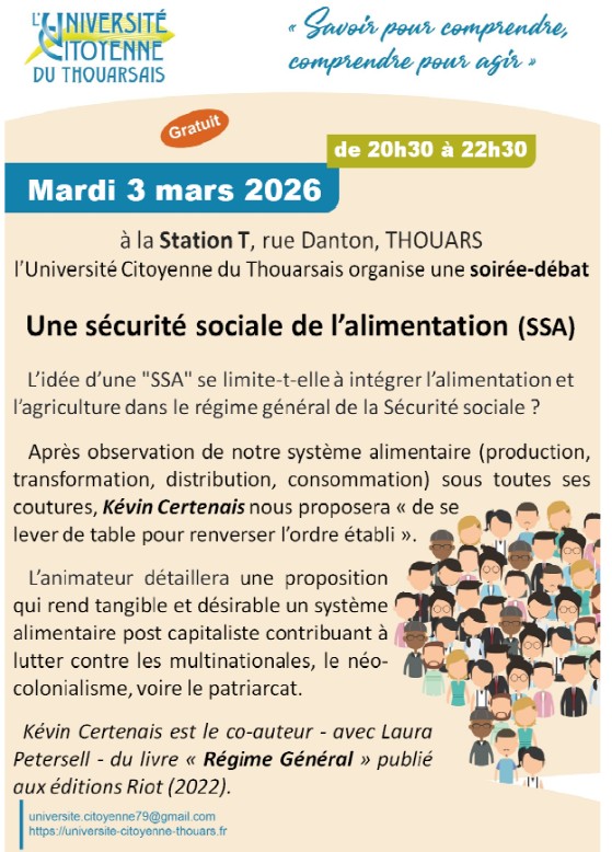 Conférence La sécurité sociale de l’alimentation 1 Rue Danton Thouars 2026-03-03 Conférence La sécurité sociale de l'alimentation