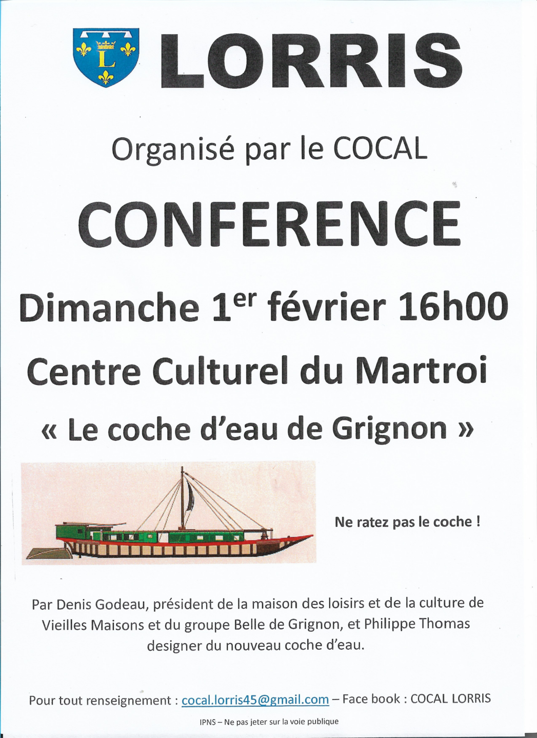 Conférence Le coche d'eau de Grignon