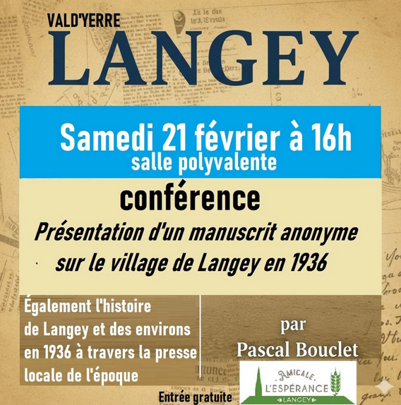 Conférence Le village de Langey et ses environs en 1936