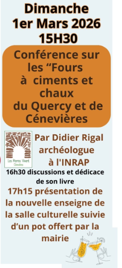 Conférence Les fours à ciments et chaux du Quercy et de Cénevières