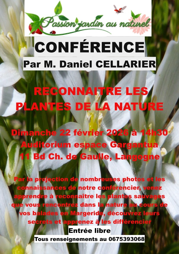 CONFÉRENCE RECONNAITRE LES PLANTES DE LA NATURE