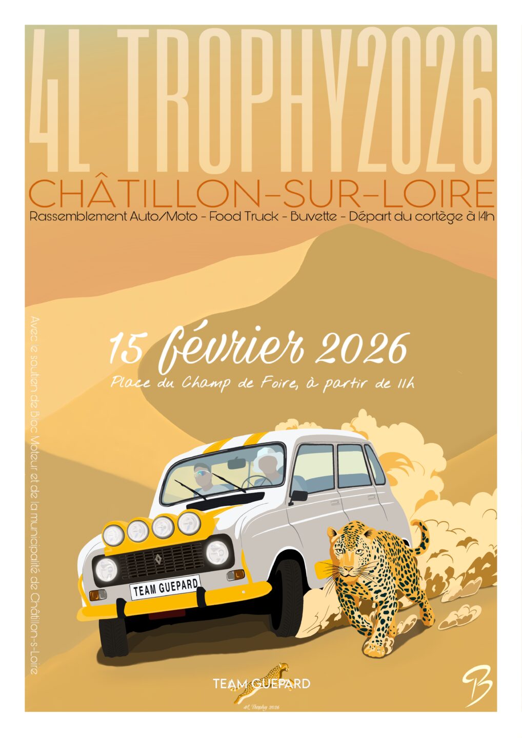 Départ 4L Trophy 2026 (plus grand rallye-raid d'Europe) avec la Team Guépard