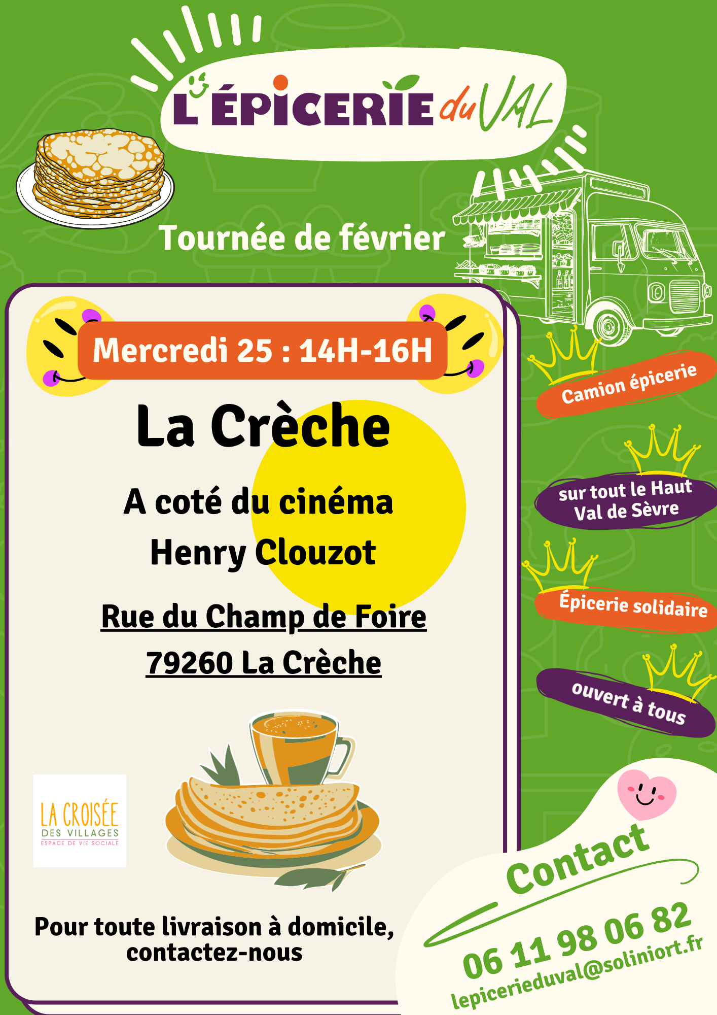Epicerie du Val tournée de février La crèche