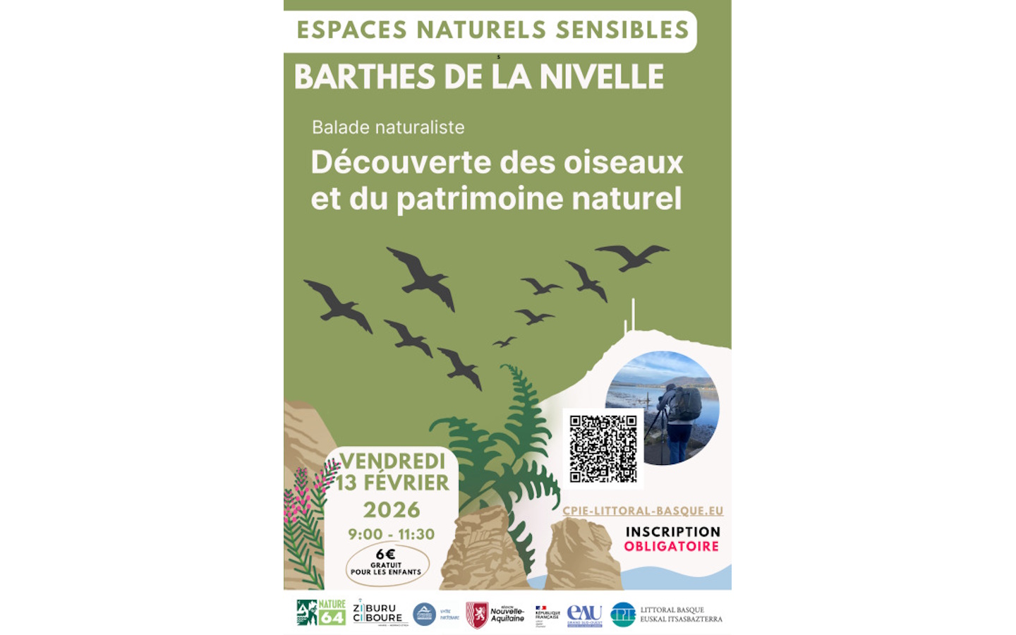 Espaces Naturels Sensibles de Ciboure: A la découverte des oiseaux et du patrimoine naturel.