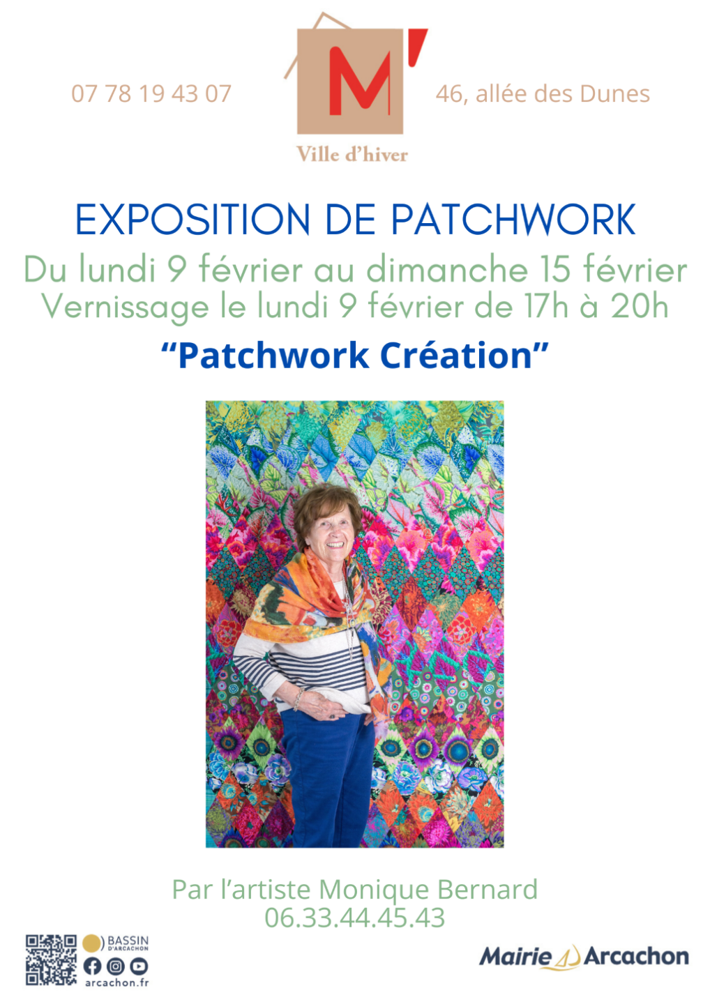 Exposition Patchwork Création M' La Ville d'Hiver
