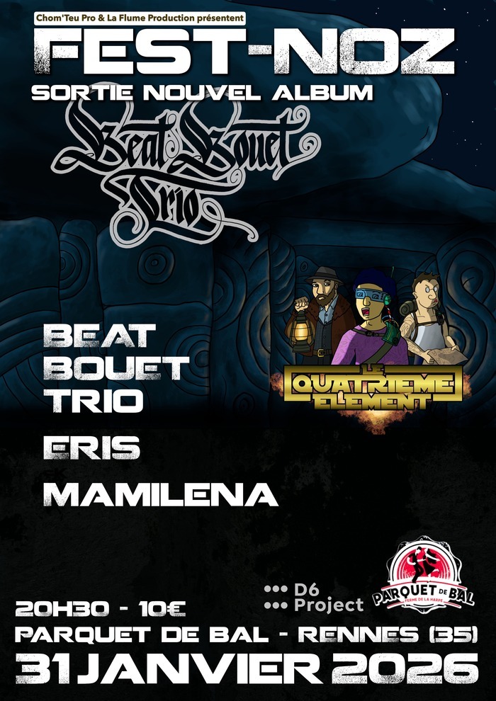 Fest-noz sortie d'album de Beat Bouet Trio Parquet de Bal Rennes