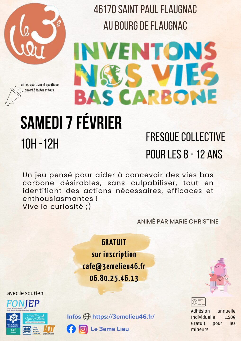 Fresque bas carbone pour enfants au 3ème Lieu