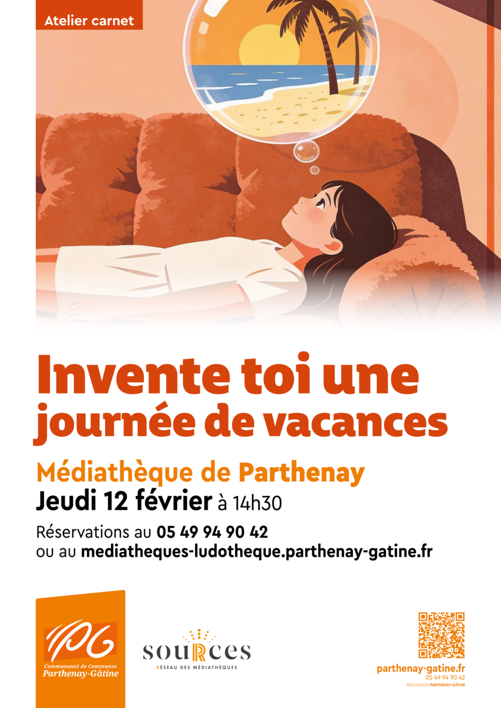 Invente-toi une journée de vacances Atelier carnet