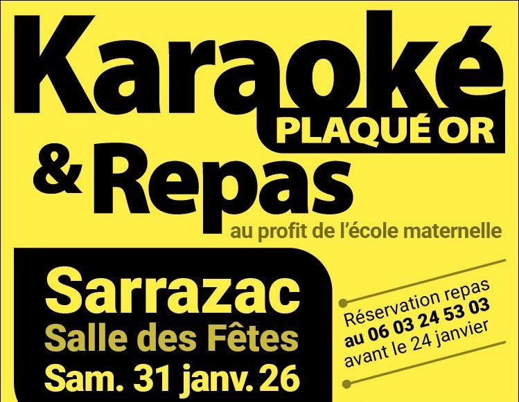 Karaoké Plaqué Or & repas