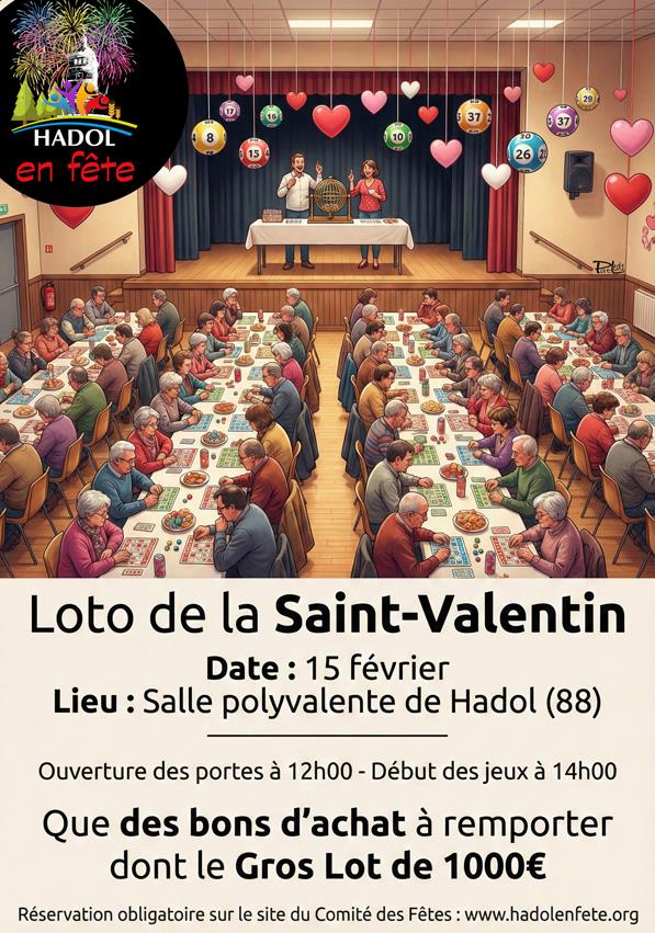 LE GRAND LOTO DE LA SAINT-VALENTIN ARRIVE À HADOL !