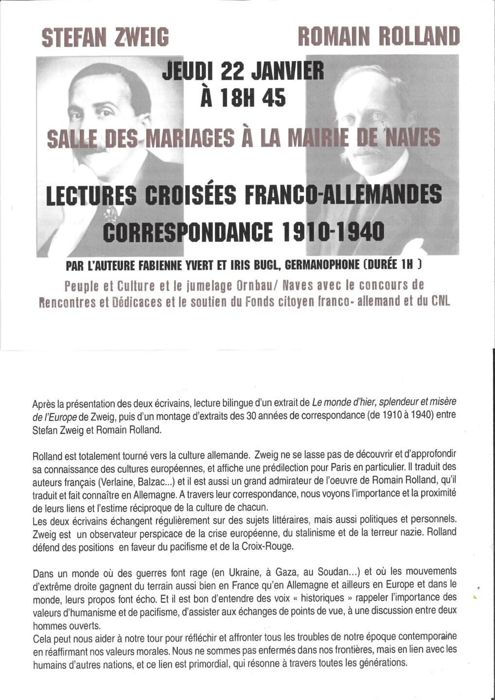 Lectures croisées franco-allemandes Correspondance 1910-1940