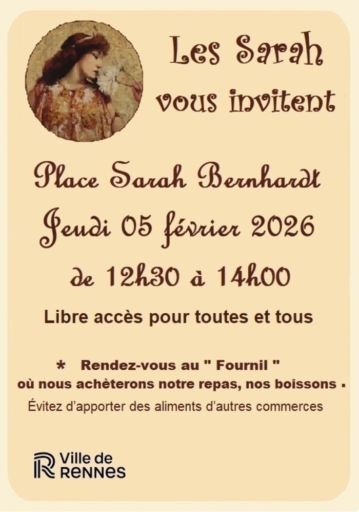Les Sarah sont sur la place à Bréquigny ! Place Sarah Bernhardt Rennes