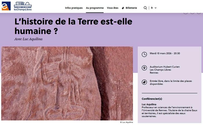 L’histoire de la Terre est-elle humaine ? Espace des sciences Rennes