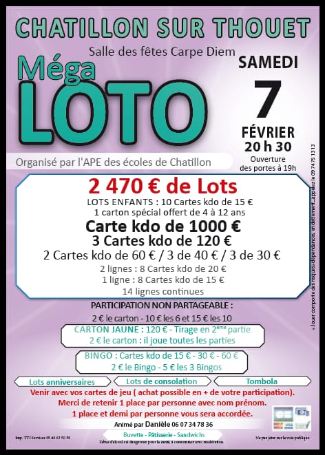 Loto APE Châtillon-sur-Thouet