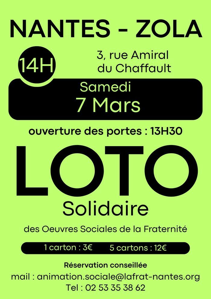 Loto Solidaire de la Frat' Les Oeuvres Sociales de la Fraternité2 magasins seconde main « Véti » et « Bri