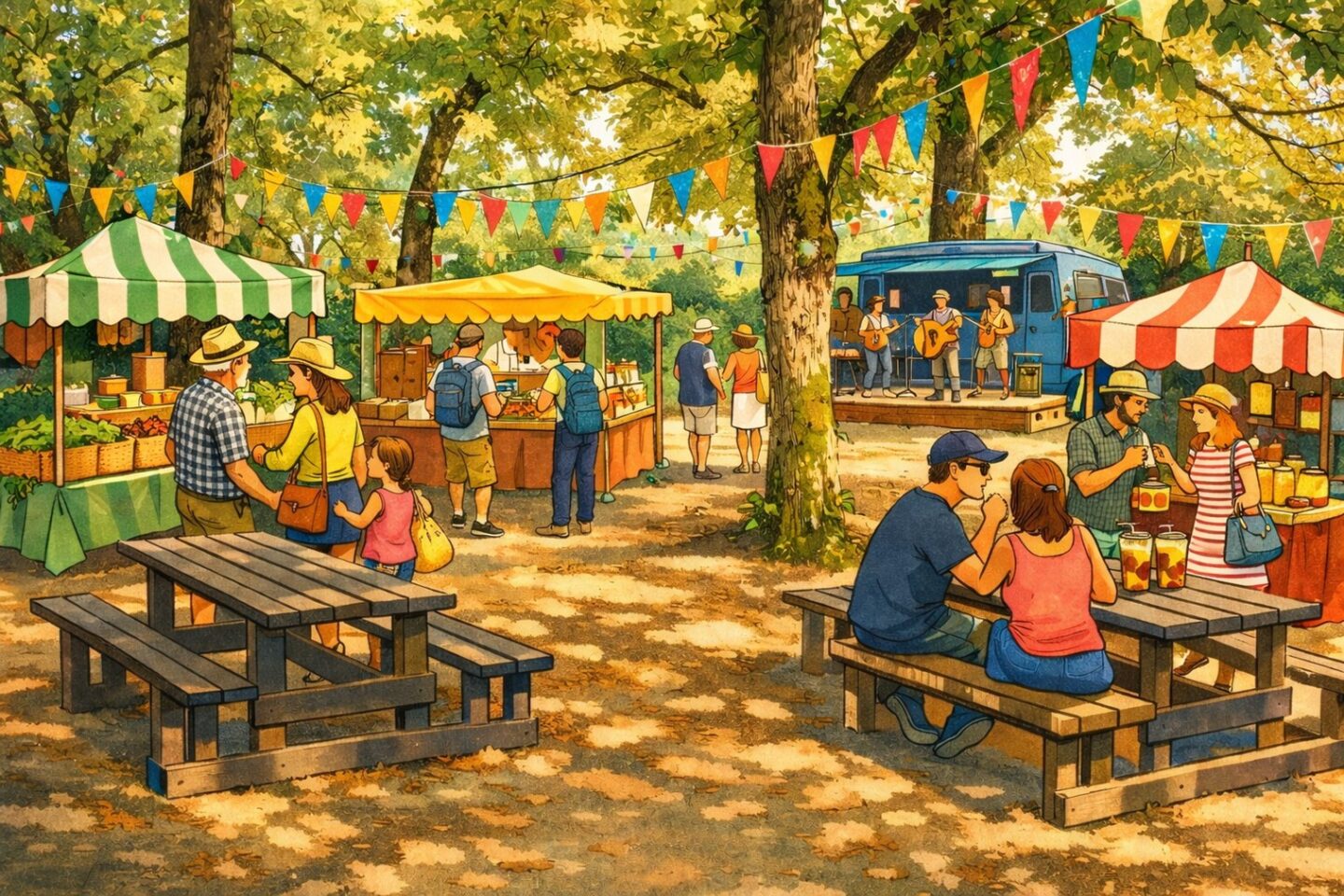 Marché Estival Sidiailles animé par les Fingers