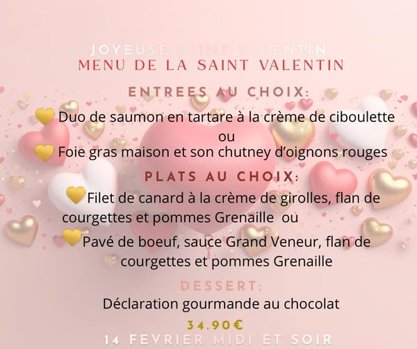 Menu de la Saint-Valentin