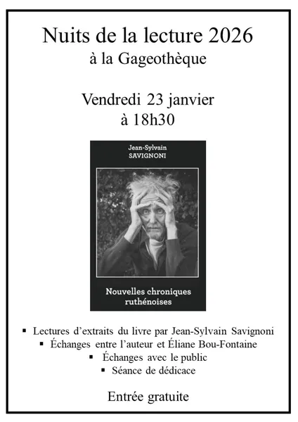 Nuits de la lecture à la Gageothèque