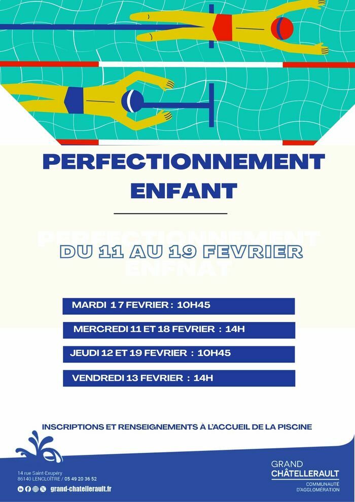 Perfectionnement enfant à la piscine de lencloitre