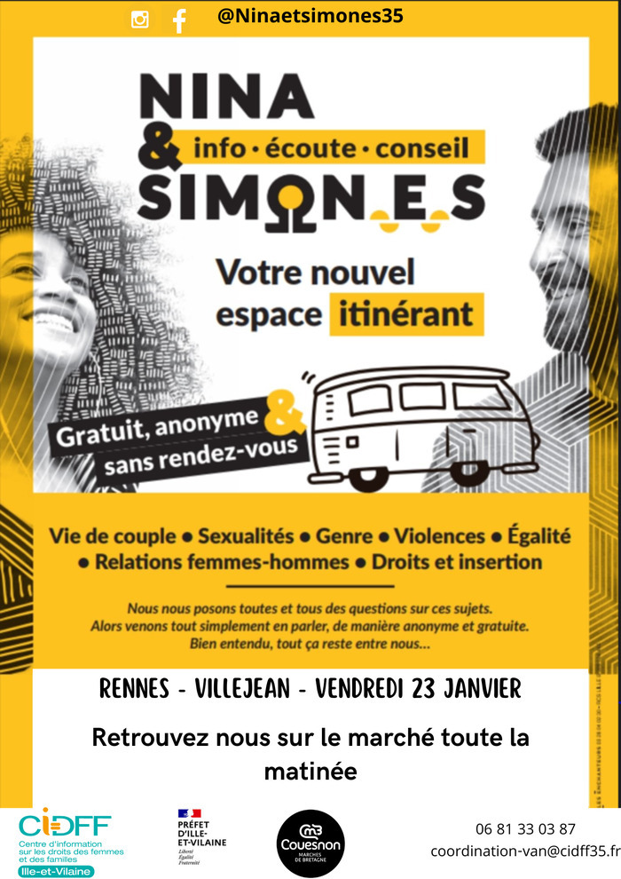 Permanence dispositif "En voiture Nina et Simon.e.s" Marché de Villejean - Rue de Bourgogne Rennes