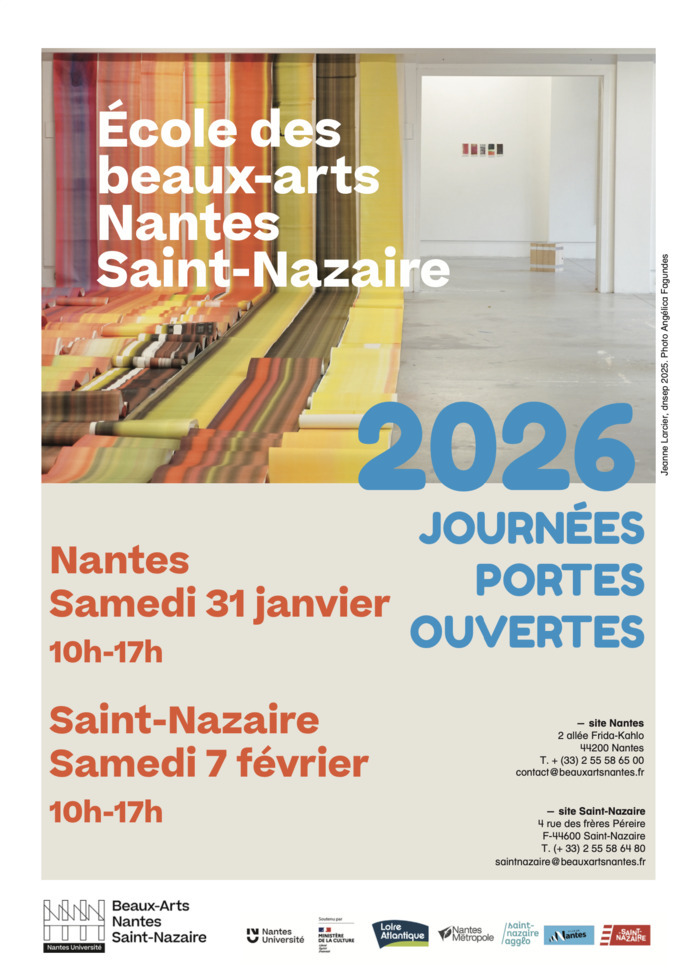 Portes Ouvertes 2026 École des Beaux arts Nantes-Saint Nazaire École des Beaux-Arts de Nantes Saint-Nazaire Portes Ouvertes 2026 École des Beaux arts Nantes-Saint Nazaire École des Beaux-Arts de Nantes Saint-Nazaire