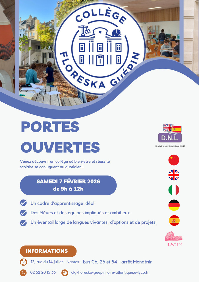 Portes ouvertes du collège Floreska Guépin Collège Floreska Guépin