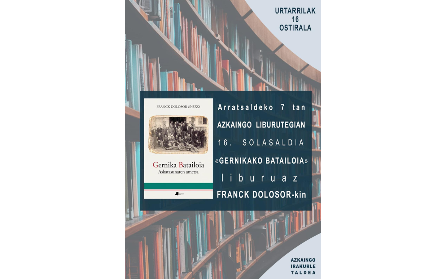 Présentation du livre Gernikako Batailoia