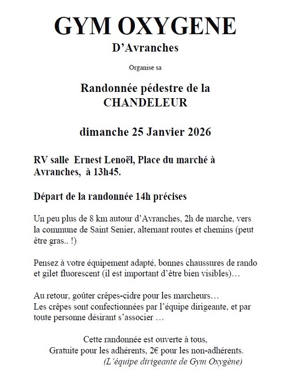 Randonnée pédestre de la Chandeleur