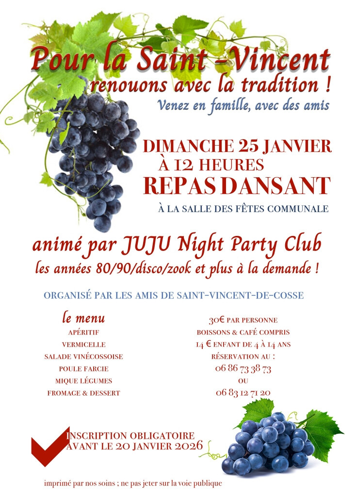 Repas dansant pour la Saint Valentin