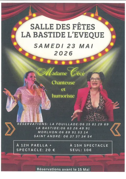 Repas et Spectacle Madame Cécé La Bastide l'Evêque
