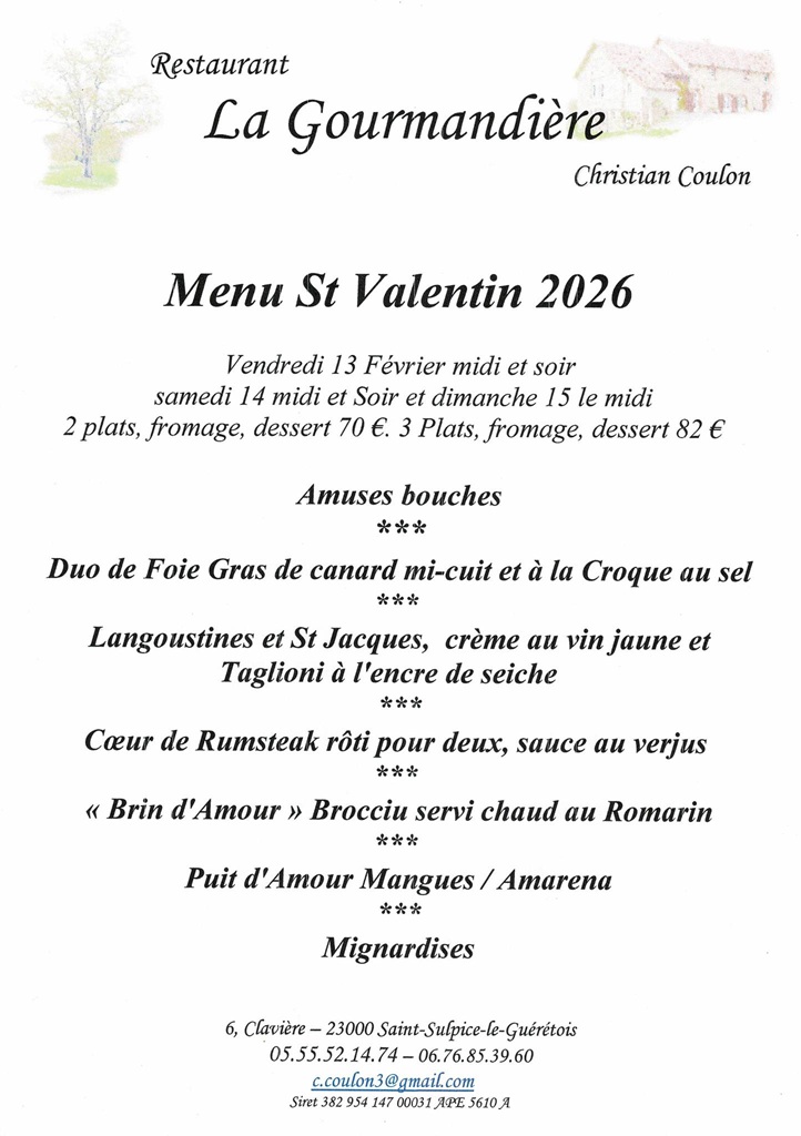 Saint-Valentin à la Gourmandière