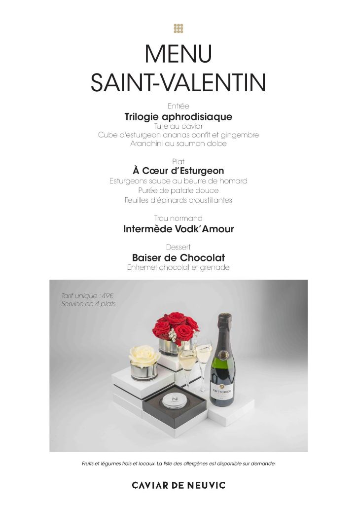 Saint-Valentin restaurant Le Domaine-Caviar de Neuvic