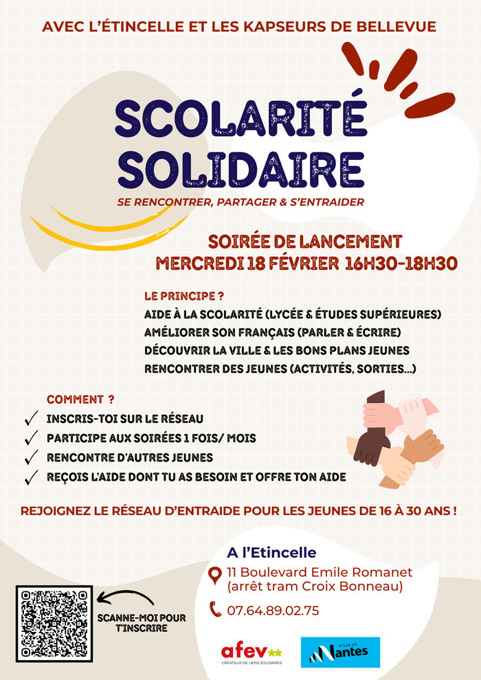 Scolarité solidaire Pépinière municipale jeunesse l'Etincelle