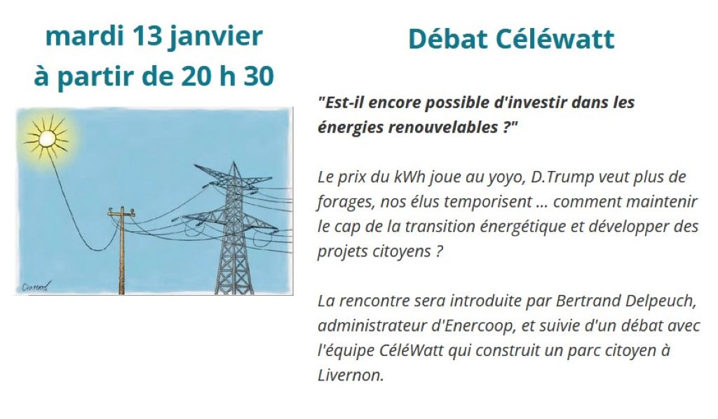 Soirée-débat Céléwatt au Caf'Causse d'Assier