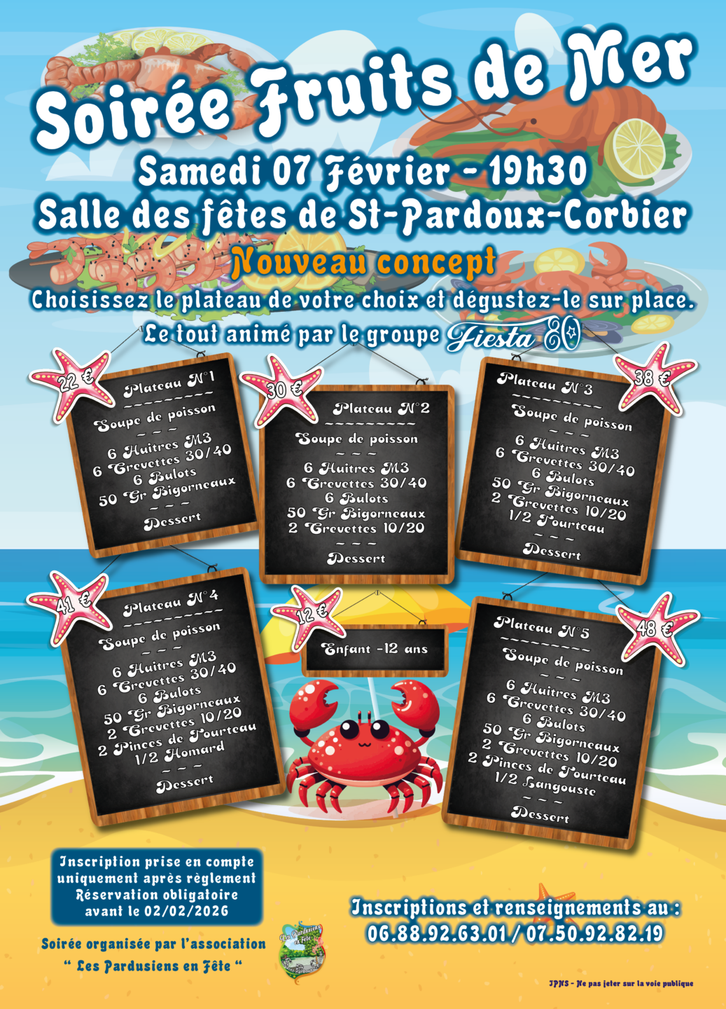 Soirée fruits de mer à Saint-Pardoux-Corbier