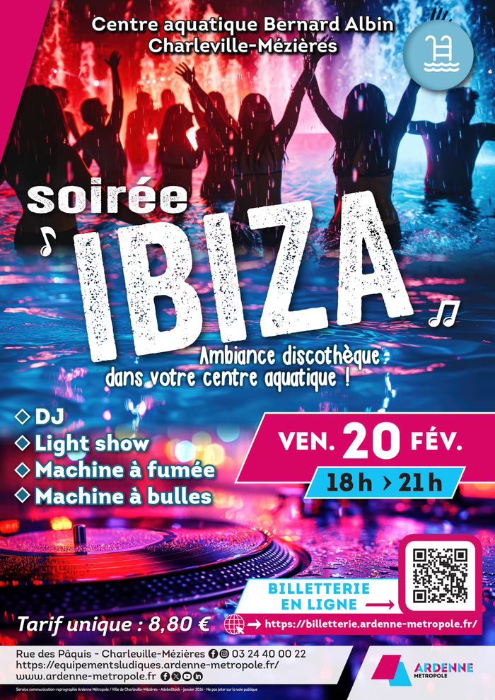 Soirée Ibiza Centre Aquatique Bernard Albin Charleville-Mézières