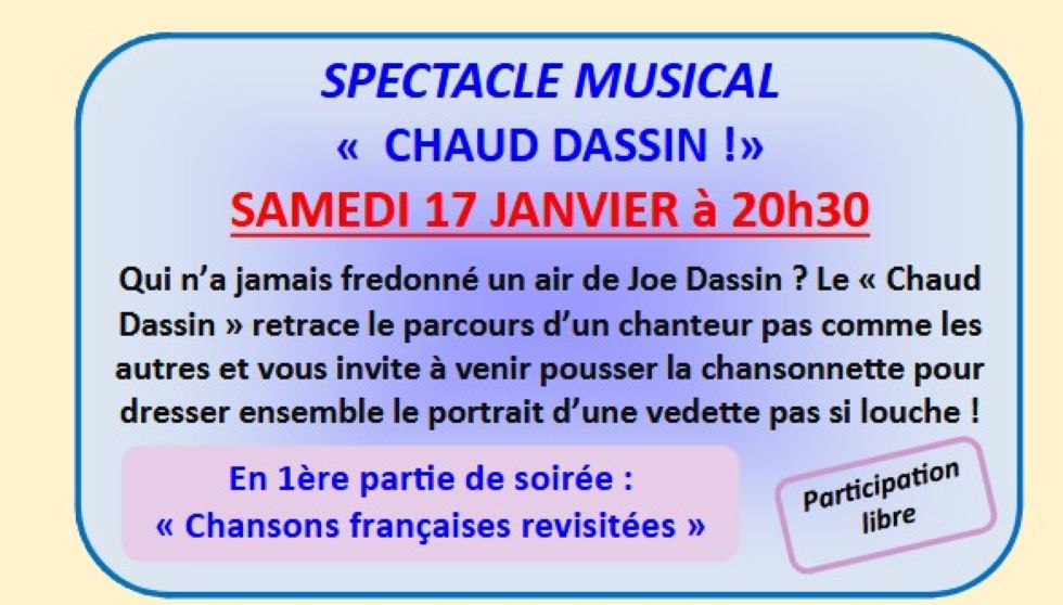 Spectacle Musical à le Bourg le Chaud Dassin