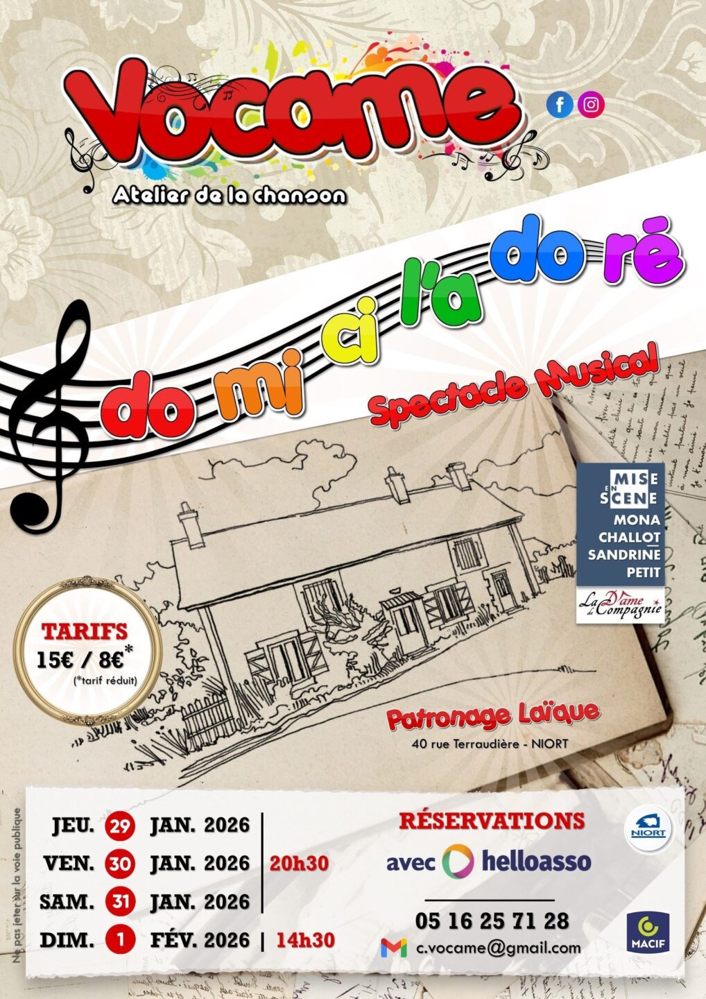 Spectacle musical Vocame Do Mi Ci L’a Do Ré à Niort