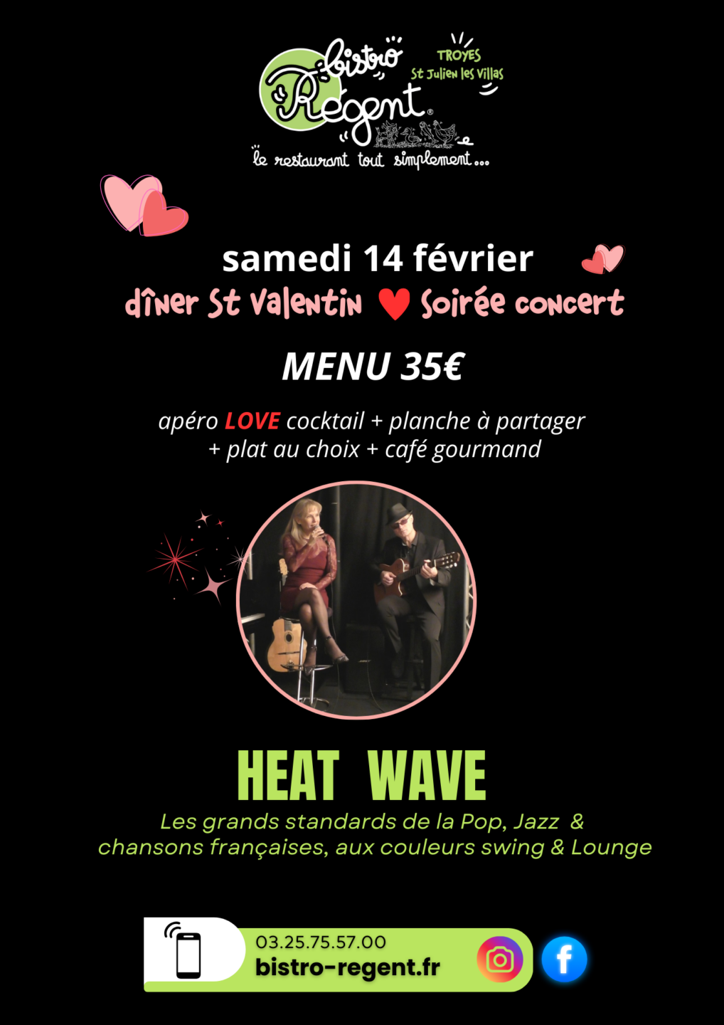St Valentin Soirée concert HEAT WAVE