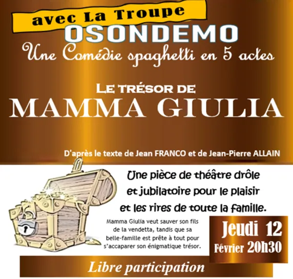 Théâtre au Caveau de la Gare à Capdenac-Gare Le trésor de Mamma Giulia