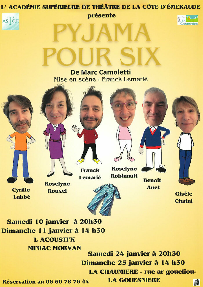 Théâtre : Pyjama pour six L'Acousti'k Miniac-Morvan