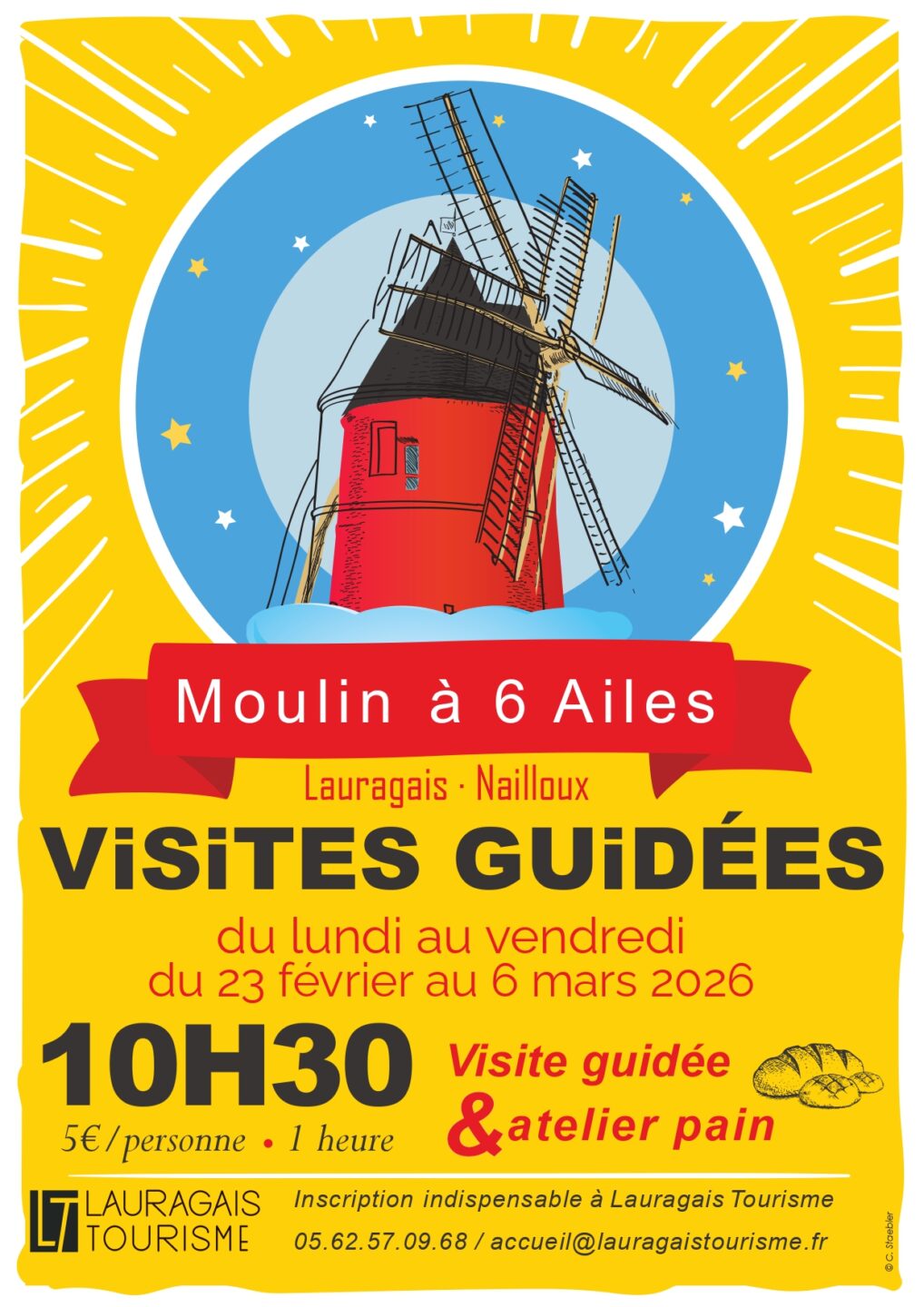 VISITE DU MOULIN A SIX AILES ET ATELIER PAIN